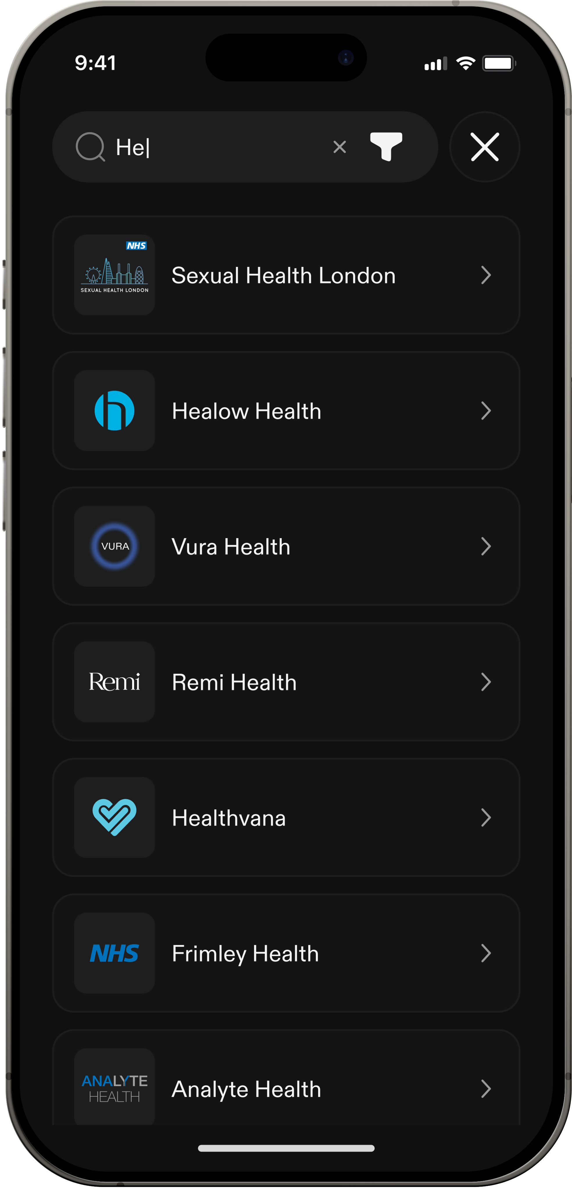 Search for a healthcare provider in the Zults app