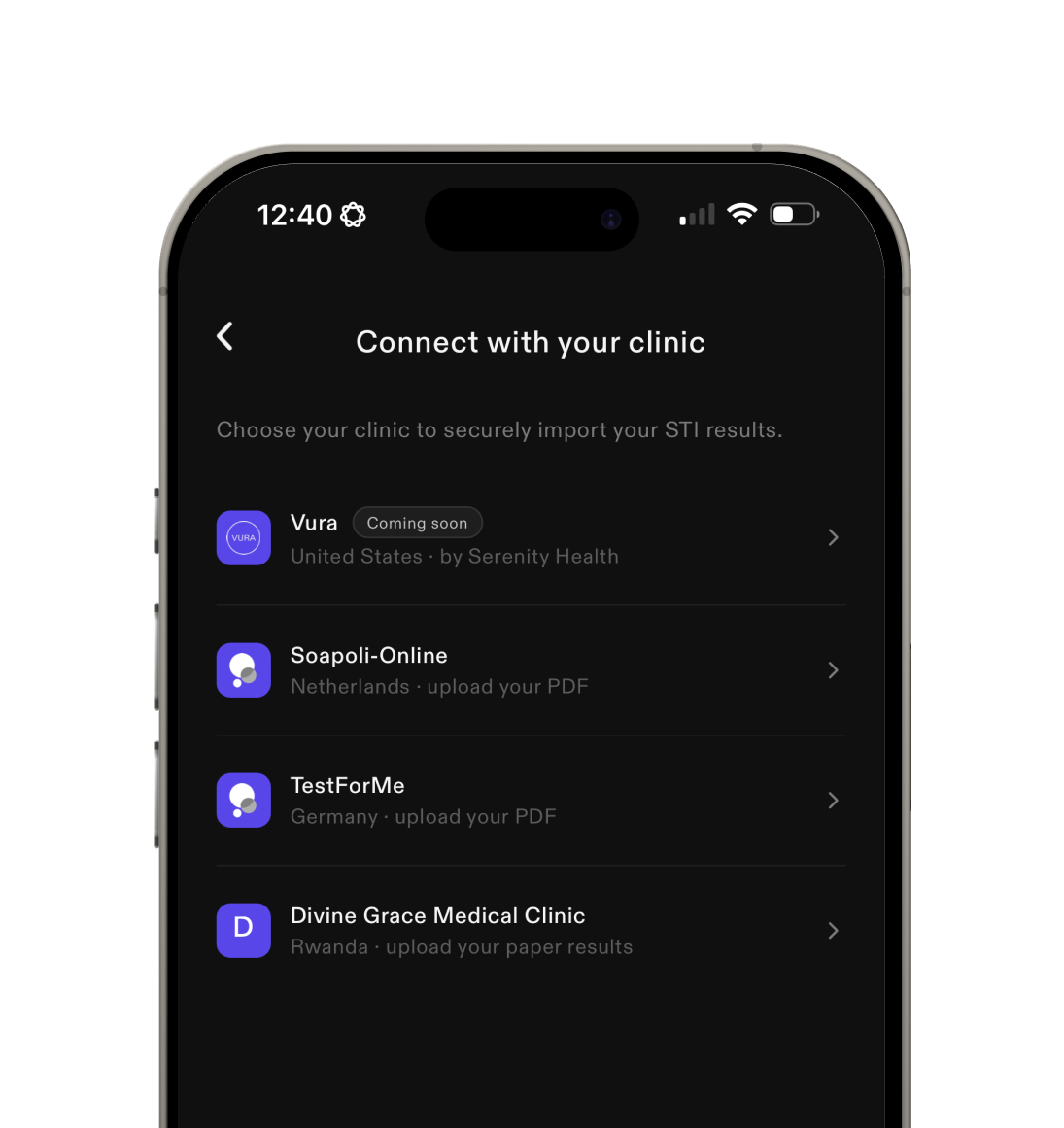 Connect your clinic to import results into the Zults app